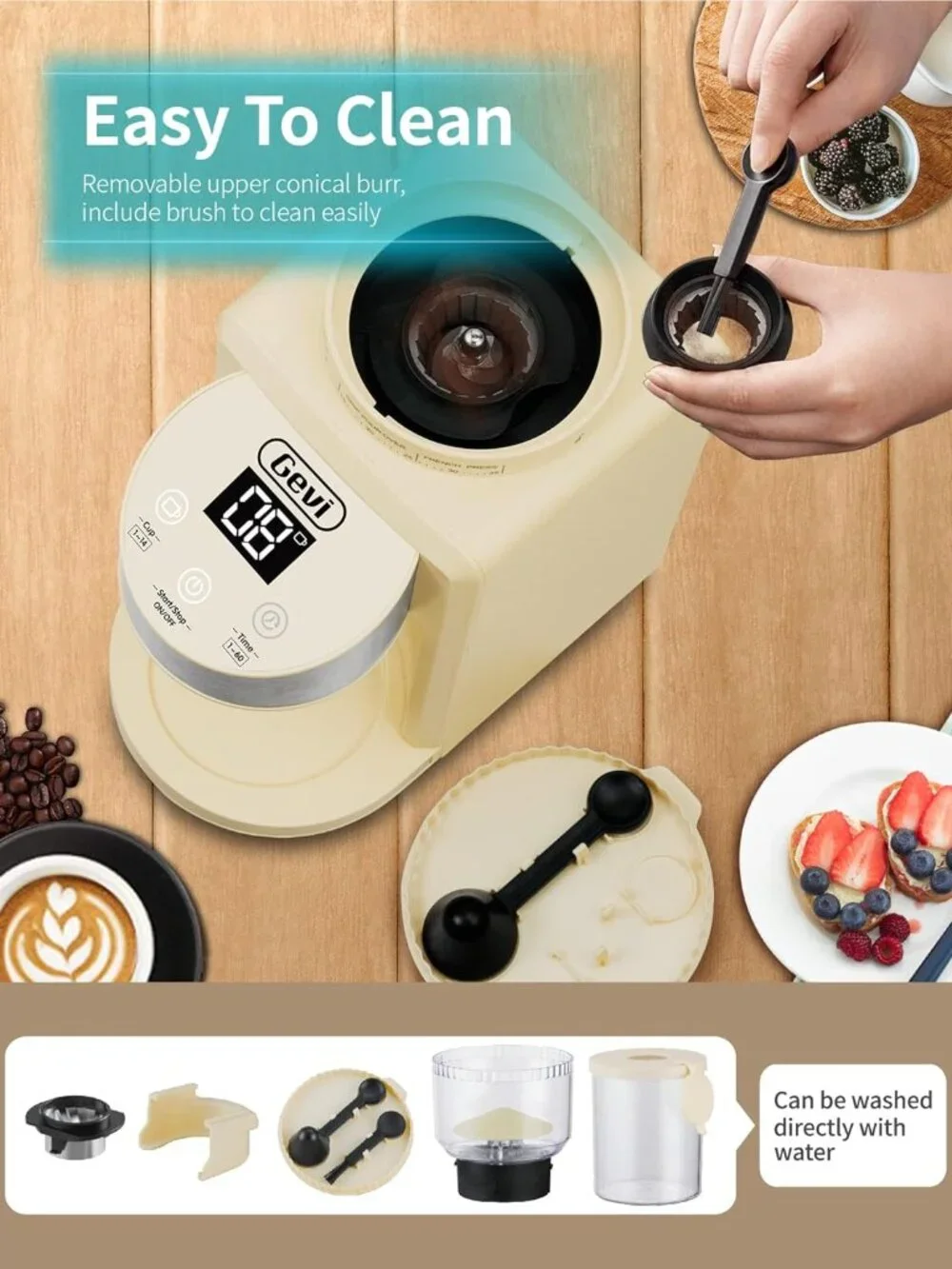 Gevi Burr Coffee Grinder, Adjustable Burr Mill with 35 Precise Grind Settings, - Picture 7 of 13